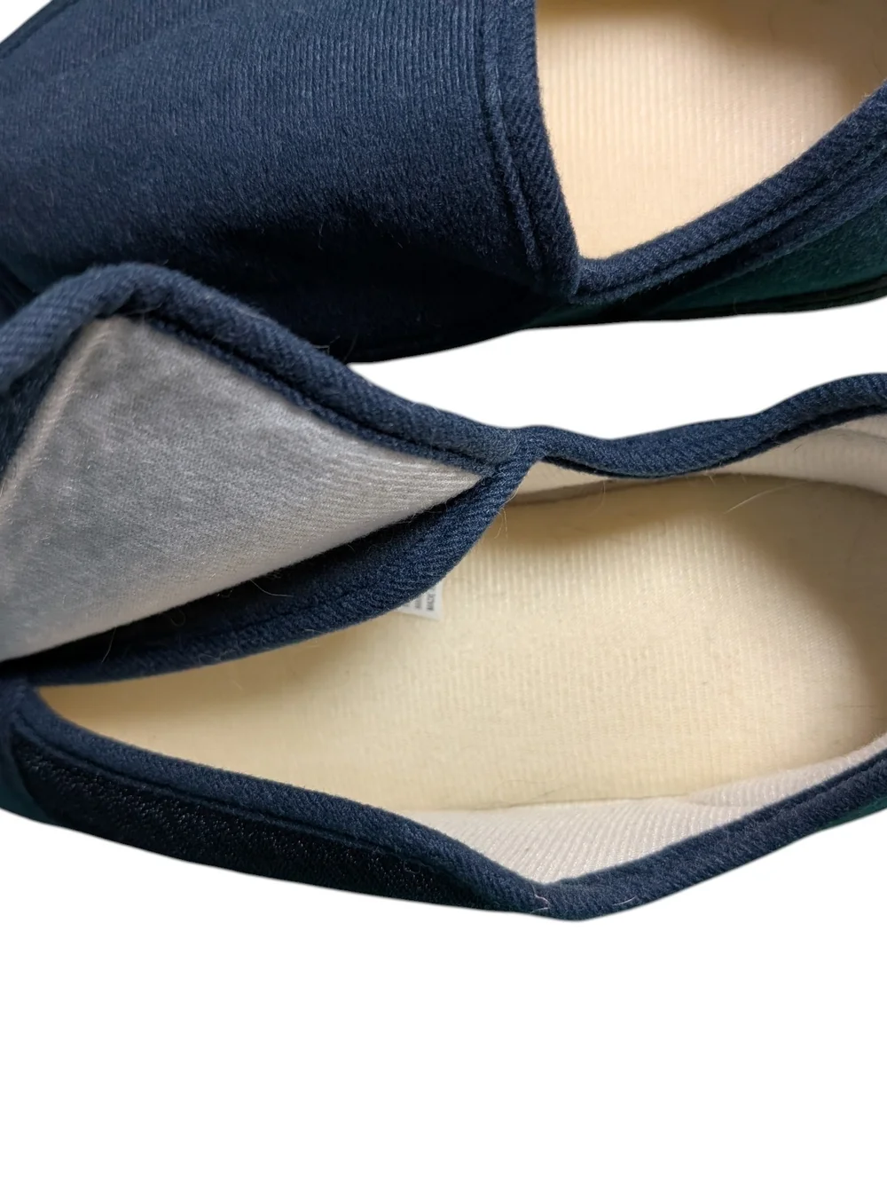 Men's Navy Slip-On Comfort Slippers, Closes With Hook & Loop Tape, Size XL